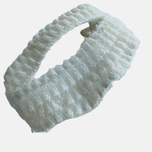 HEADBAND HALF HAT 1950 Horsehair Braid Vintage Ivory White Fascinator Headpiece - Picture 3 of 10